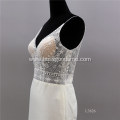New designs sleeveless seductive maxi luxury v neck mermaid wedding dress